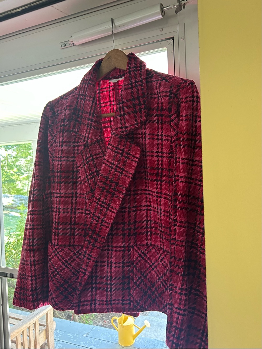 J. Jill Red and Black Plaid Blazer